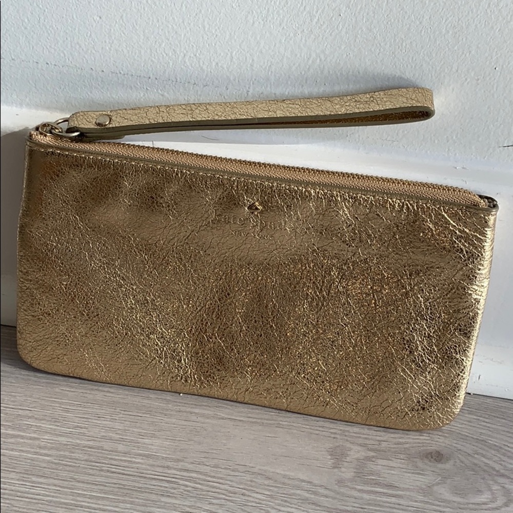 Kate Spade gold wristlet